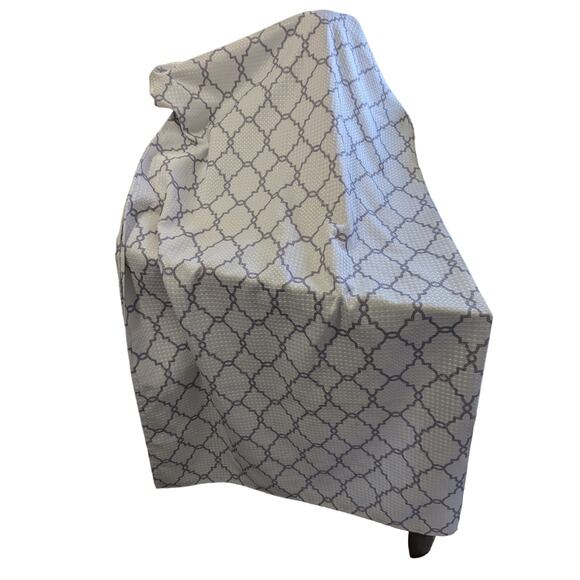 MON CHATEAU! SHIMMERY DOT TEXTURED WHITE, GRAY PATTERNED SHOWER CURTAIN, FABRIC! - Picture 4 of 9